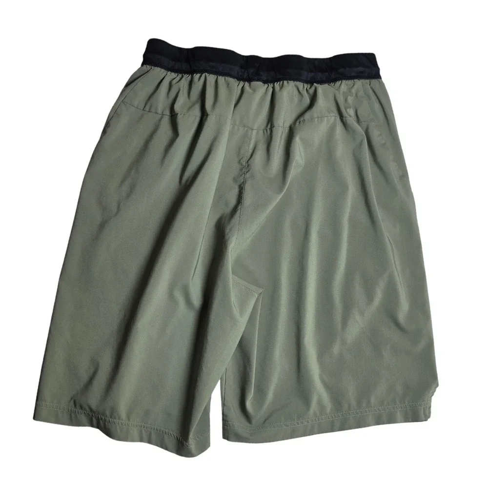 Adidas Mens Size Large Olive Green‎ Athletic Training Gym Shorts Zip Pockets